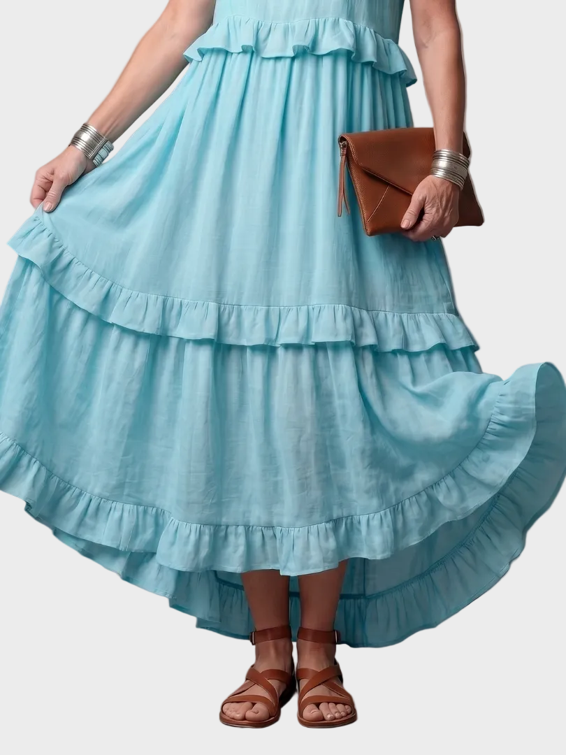 Kathleen | Open-Back Maxi Dress with Ruffles
