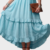 Kathleen | Open-Back Maxi Dress with Ruffles