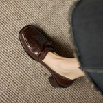 Patent Block-Heel Loafers
