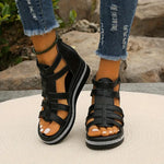 Gael | Multi-Strap Wedge Sandals with a Back Zip