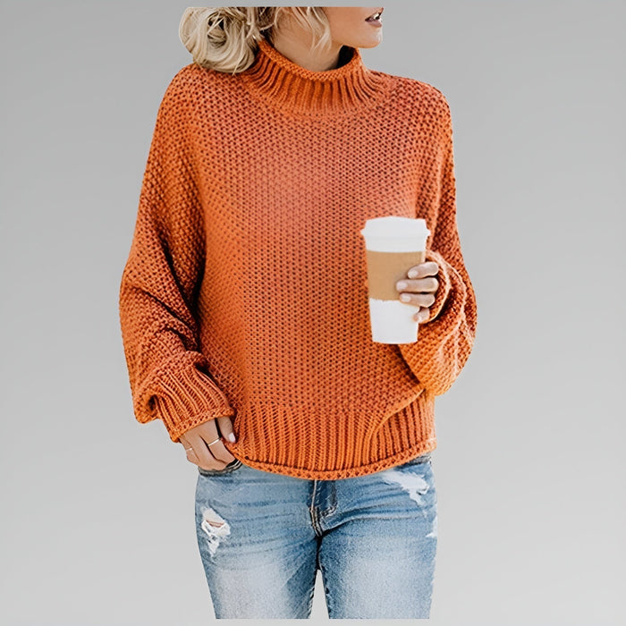 Orange High-Neck Jumper