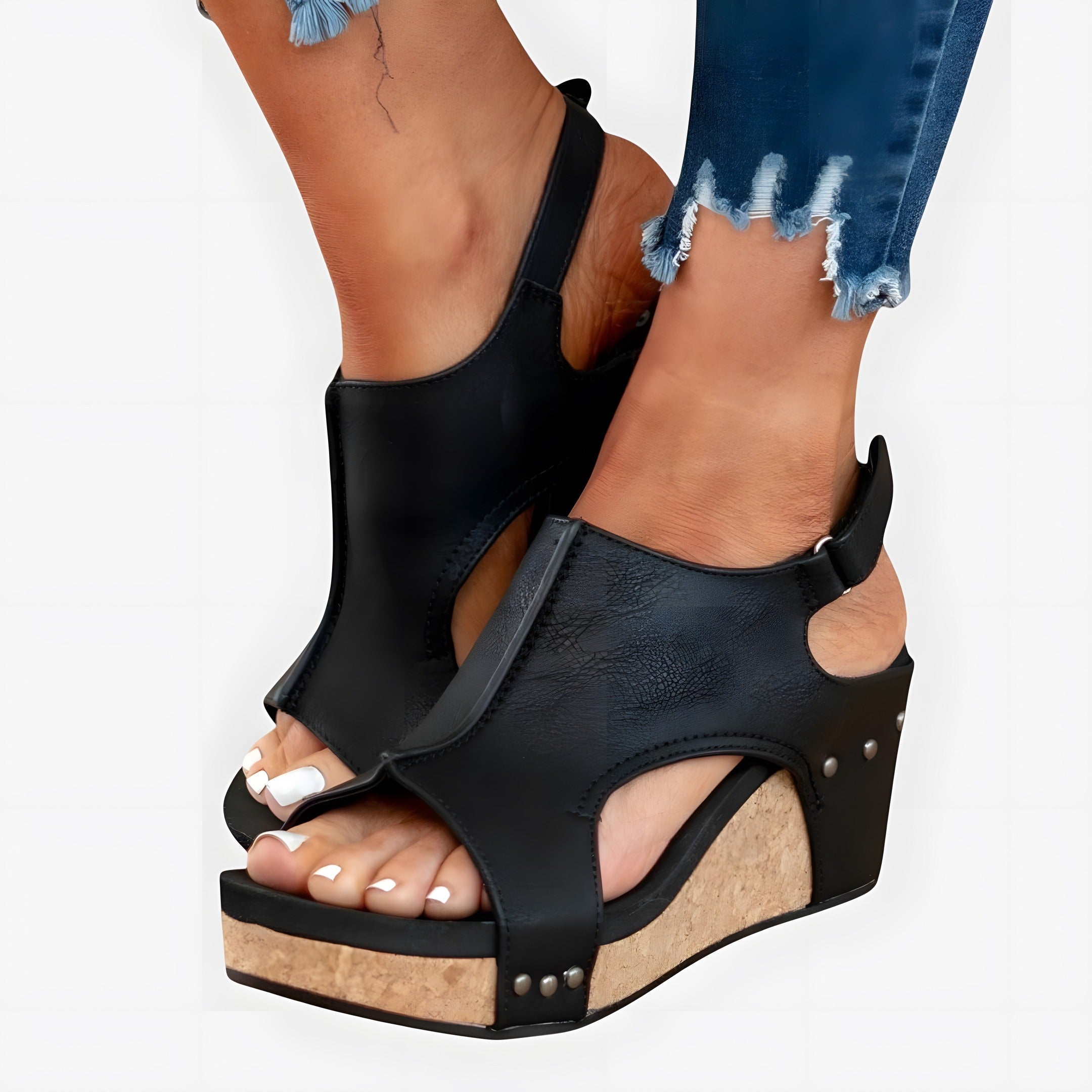 Marni | Women's Elegant Orthopaedic Sandals Black, photo studio