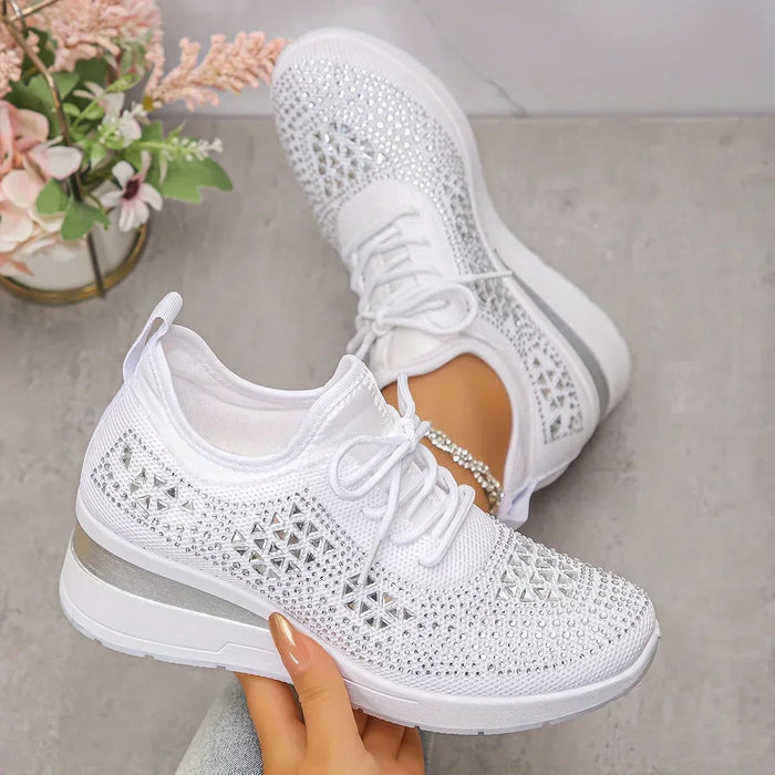 Bonnie | Sparkly Knit Sneakers with a Wedge Sole