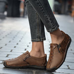 June | Stitched Slip-On Shoes with a Side Zip