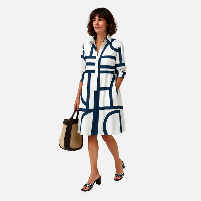 Geometric Print Midi Dress
