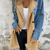 Two-Tone Long Denim Coat