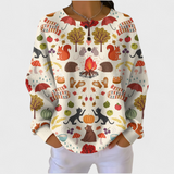 Squirrels and Campfire Waffle Jumper