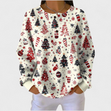 Cream Christmas Motif Waffle Jumper