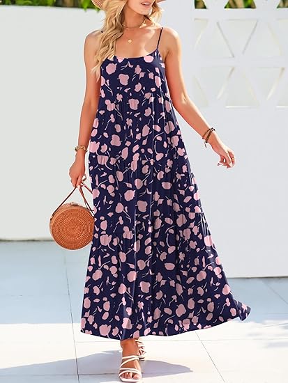 Eloisa | Airy Tiered Ruffle Dress Navy Floral Print, studio photo