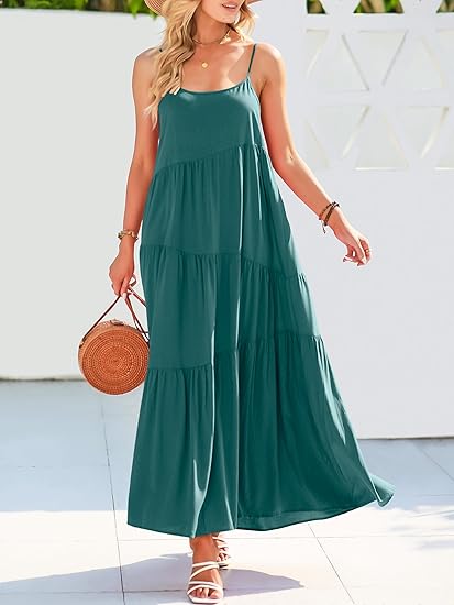 Eloisa | Airy Tiered Ruffle Dress Light Green, studio photo