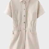 Vintage Buttoned Denim Overalls