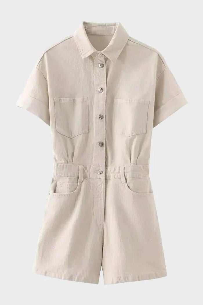 Vintage Buttoned Denim Overalls