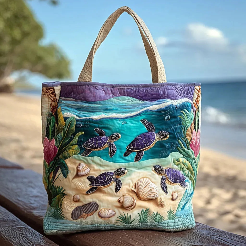 Handcrafted Bag - Turtles by the Water