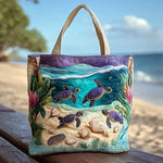Handcrafted Bag - Turtles by the Water