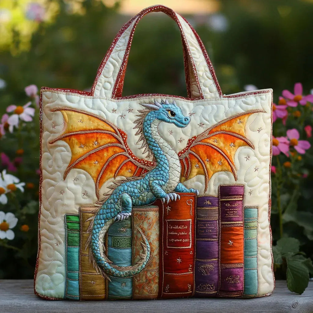 Handcrafted Bag - Dragon Guardian of Books