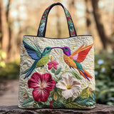 Handcrafted Bag - Two Hummingbirds and Hibiscus