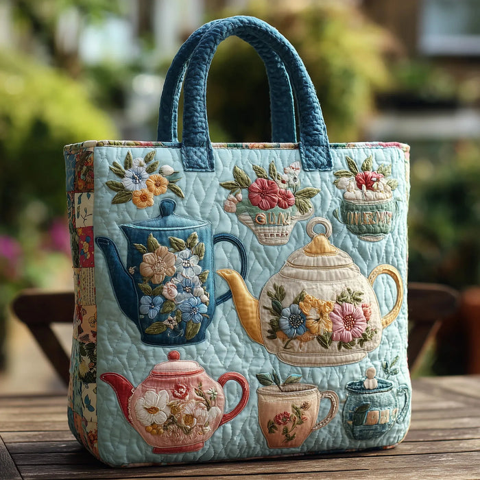 Handcrafted Bag - Floral Tea Set