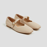 Fiona | Mary-Jane Flats with a Square Toe