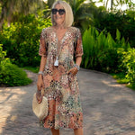 Lizzie | Boho Mosaic Print Summer Dress