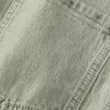 Buttoned Shirt-Collar Denim Overalls