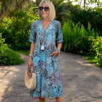 Lizzie | Boho Mosaic Print Summer Dress