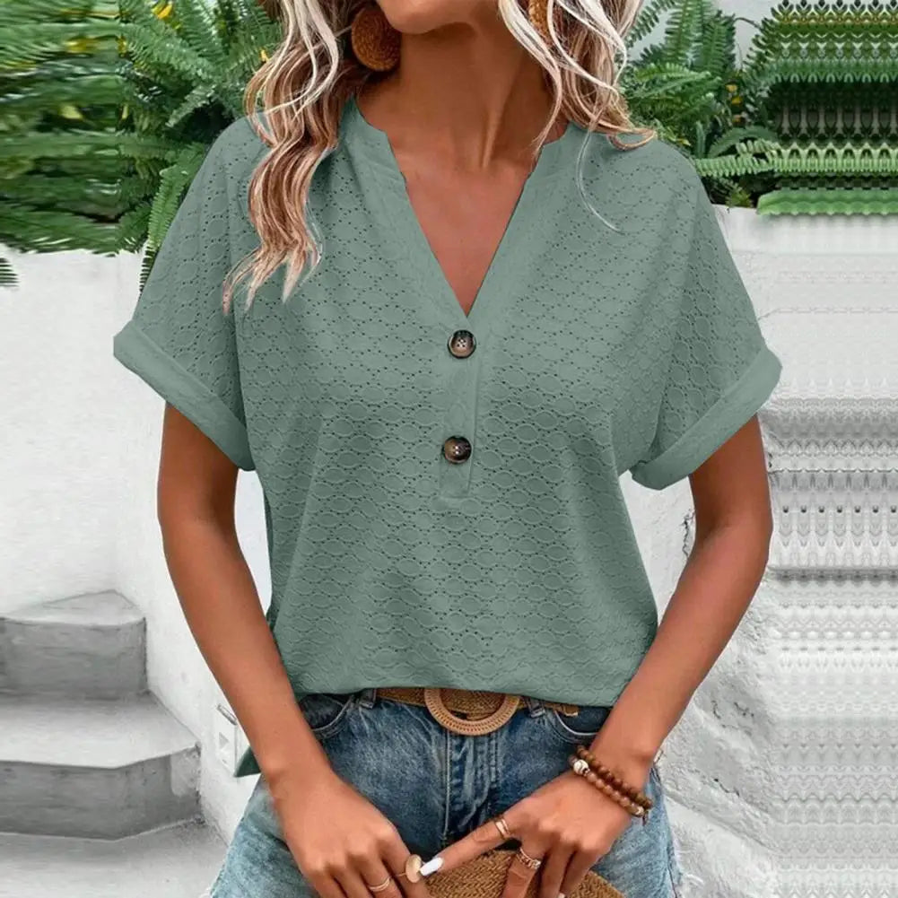 Catriona | Casual Split-Neck Blouse