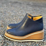 Kamala | Platform Wedge Ankle Boots with a Side Zip