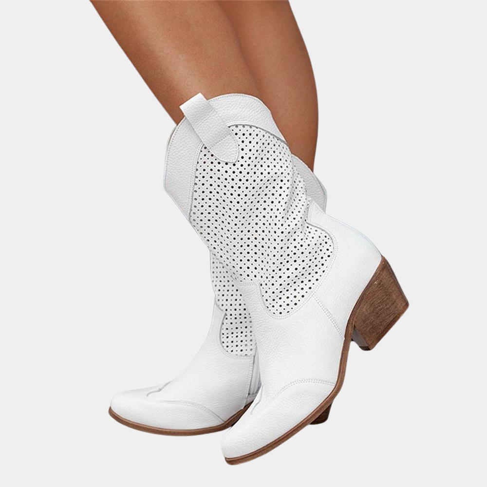 Calypso Orthopedic Cowboy Boots White, photo studio