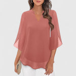 Yvette | Elegant V-Neck Blouse with Wide Sleeves