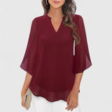 Yvette | Elegant V-Neck Blouse with Wide Sleeves