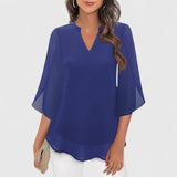 Yvette | Elegant V-Neck Blouse with Wide Sleeves
