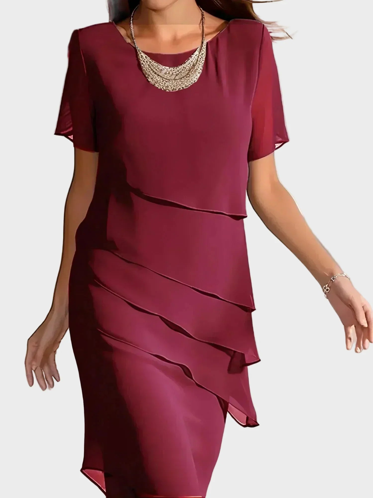Janet | Elegant Dress Red, photo studio