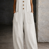 White Vintage Cotton Jumpsuit