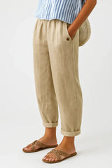 Romina | Cropped Trousers with Turn-Ups and an Elastic Waist