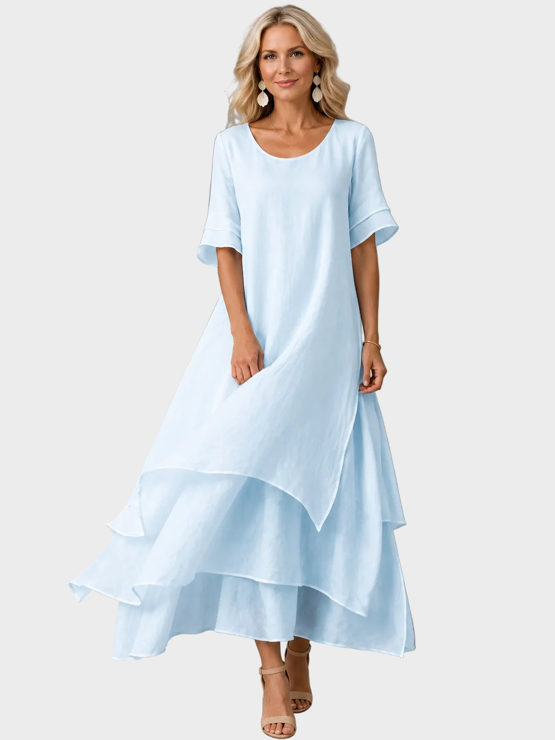 Laurel | Graceful Flowy Maxi Dress Blue, photo studio