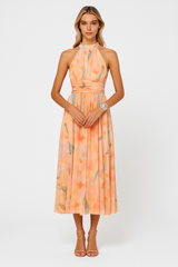 Frances | Halter-Neck Midi Dress with a Wrapped Waist