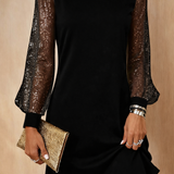 Katrina | Black Long-Sleeve Sequin Dress