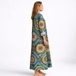 Gabrielle | Geometric Print Boho Midi Dress
