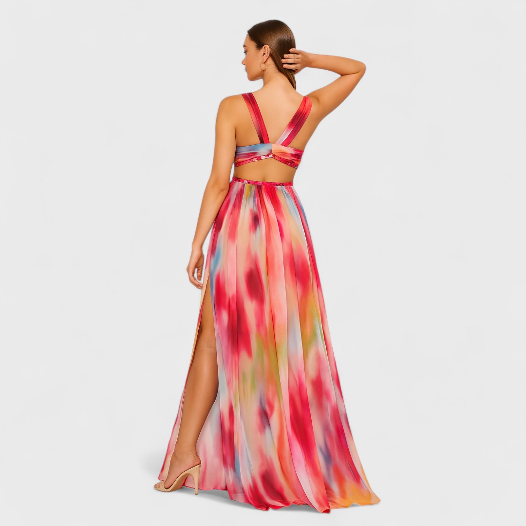 Fiona | Watercolour Print Maxi Dress