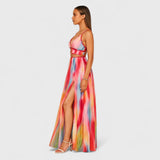 Fiona | Watercolour Print Maxi Dress