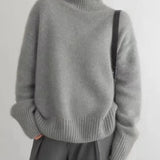 Cream Oversized Turtleneck Jumper
