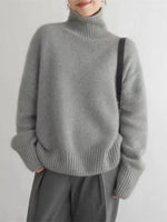Cream Oversized Turtleneck Jumper