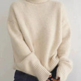 Cream Oversized Turtleneck Jumper