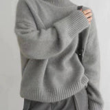 Cream Oversized Turtleneck Jumper
