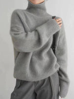 Cream Oversized Turtleneck Jumper