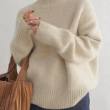Cream Oversized Turtleneck Jumper