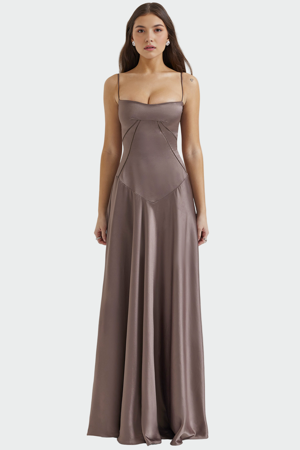 Vada | Satin Dress Coffee, photo studio
