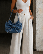 Retro Denim Bow Bag