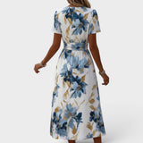 Elara | Floral Tie-Waist Midi Dress