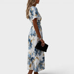Elara | Floral Tie-Waist Midi Dress